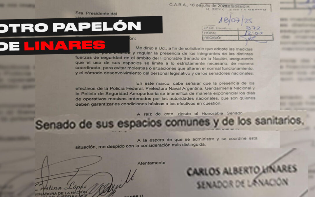 SENADOR CHUBUTENSE SE QUEJÓ DEL USO DE BAÑOS POR LAS FUERZAS DE SEGURIDAD DEL CONGRESO
